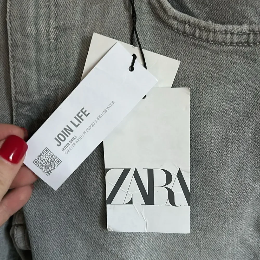 Zara Girls slim fit light gray color Sz 13-14 pants